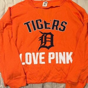 Love Pink Tigers Orange Crewneck Sweatshirt